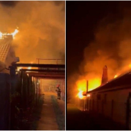 Incendiu violent la o locuinţă din comuna Fulga, Prahova, cu risc de explozie