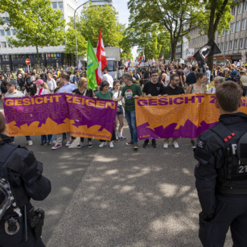 Doi polițiști, răniți grav într-un protest împotriva congresului AfD